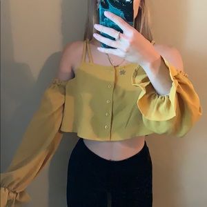 Yellow crop long sleeve